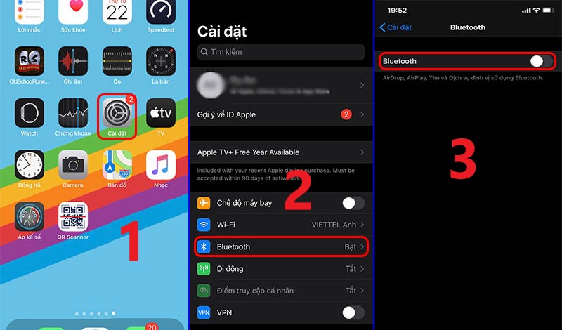 Cách vào menu Cài đặt Bluetooth